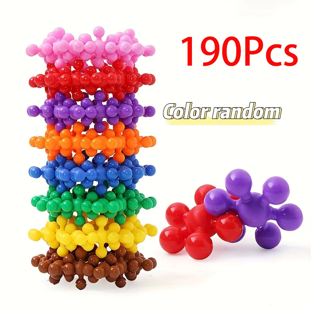 50–190 Piece Rotatable Snowflake Building Blocks – Creative DIY Educational Toy for Children