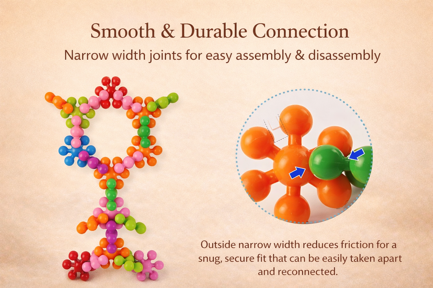 50–190 Piece Rotatable Snowflake Building Blocks – Creative DIY Educational Toy for Children