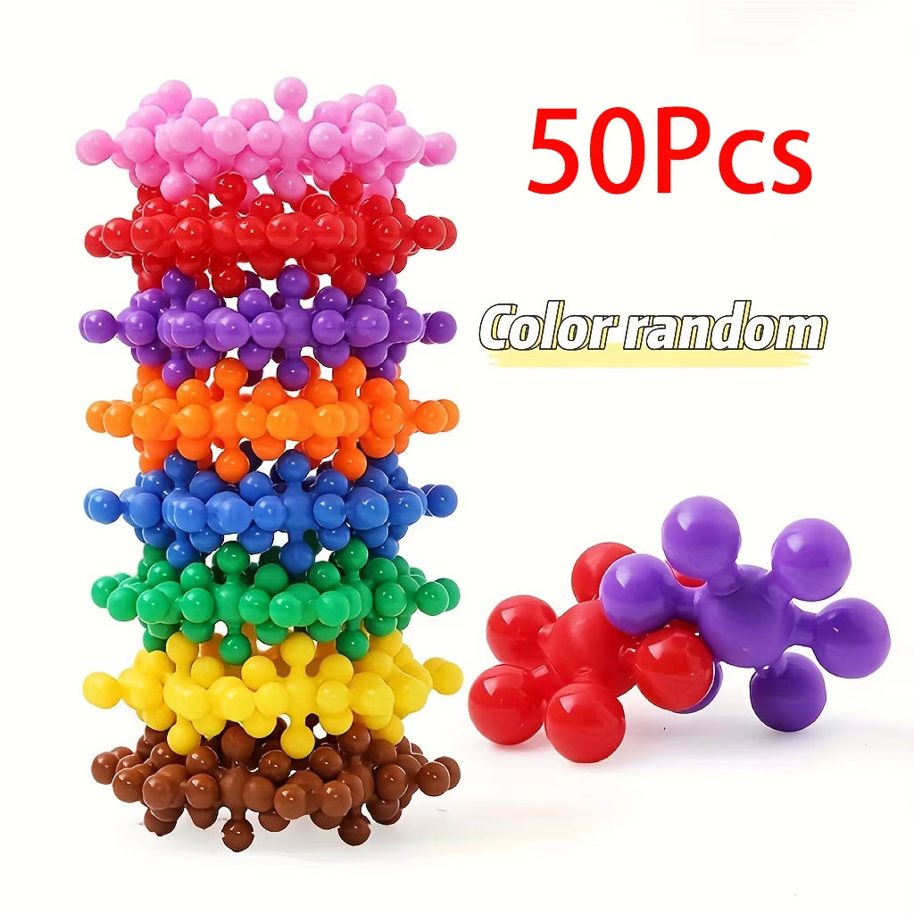 50–190 Piece Rotatable Snowflake Building Blocks – Creative DIY Educational Toy for Children
